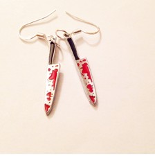 Bloody Knife Ohrringe Drop Dangle Sweeney Todd Horror Halloween Dexter Jason