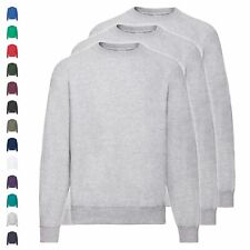 3er Pack Fruit of the Loom Classic Raglan Sweat Sweatshirt Herren Damen Unisex