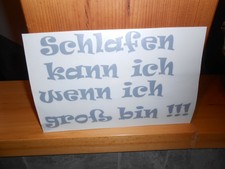 Aufkleber Kinderzimmer Wandtoo Schlafen kann ich wenn ich groß bin 23 x 15 cm 