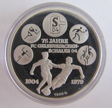 Silbermünze "75 Jahre FC Gelsenkirchen-Schalke 04" von 1979