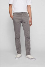 Hugo BOSS Herren Slim Fit französischsprachigen Hose Stretch Baumwolle grau 50470813