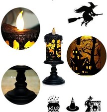 Halloween batteriebetriebene Spinnwasser Hexe Laterne schwarz für Zuhause dekorieren