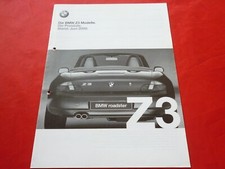 BMW Z3 E36/7 E36/8 Roadster Coupe 1.8 2.0 3.0i M Coupe Preisliste Pricelist 2000