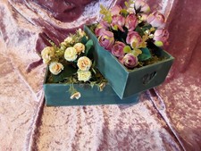 * 2 x Blumen in HolzKiste* TischDeko* Geschenk* 