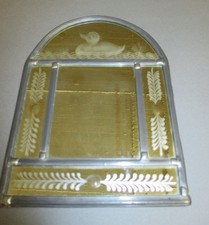  Schöner Spiegel  -  bleiverglast  - Gravuren -  28 x 22 cm