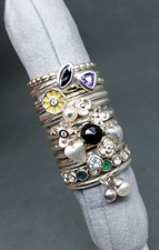 925 Silber Ring Konvolut 13 Ringe Stapelringe Spinning Ringe