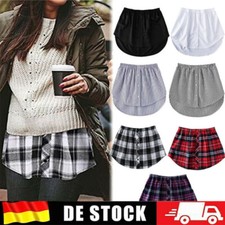 Neu Damen Falsche Saum Rock Hemd Tail Bluse Sweatshirt Verlängerung Unterrock