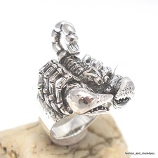 Neu ! massiver Bikerring Herrenring Skorpion Ring 925 Silber Gr.66 Ø21,0mm