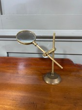 Vintage Schreibtischlupe Messing Lupe mit Ständer