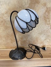 Stilarts Tiffany Bronze Tisch Lampe Tischlampe Tischleuchte Jugendstil Opalglas