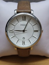 Fossil ES3708 Damen Uhr Armbanduhr Leder Braun Silber