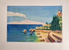 Helmut Piotrowski (PIO), Golf v. Neapel, Aquarell, signiert, betitelt, 1945