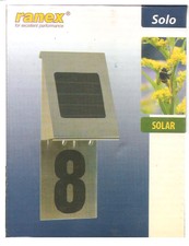 Solar LED Hausnummer, Hausnummernleuchte Beleuchtung Zahlen Buchstaben Edelstahl