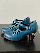 Damenschuhe aus Italien 39,5 Leder blau Neu Superladystar