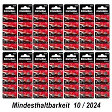 10x AG0 bis AG13 Knopfzelle Uhrenbatterie Alkaline Camelion Neue Version 0% HG