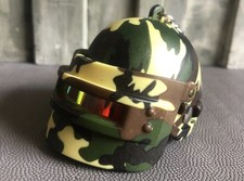 3D Schlüsselanhänger, Helm Biker Motorradhelm mit Visier Camouflage Tarnfarben