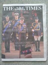 Times Zeitung 17. September 2022, Königin Elisabeths Tod, Prinzen Vigil Vorschau
