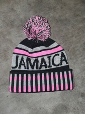 Pudelmütze Jamaika Bommel Neu Rosa Grau Schwarz Jamaica