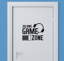 Game Zone +Name Zocken Jugendzimmer Gaming Türaufkleber Wandaufkleber WandTattoo