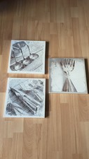 Küche Deko BILDER  Küchenbilder  Wohnzimmer Wandbild Druck 3tlg