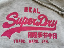 Superdry ? Hoodie Grau Pink  Kapuze Damen Bunt Mehrfarbig NEUWERTIG Gr L eher M