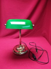 BANKERLAMPE grüner Glas Lampenschirm Schreibtischlampe Leuchte Bibliothek (98)