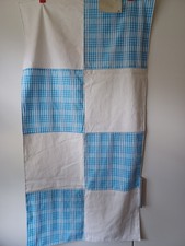 Tischläufer (8) handgenäht Baumwolle-Leinen - Unikat - Upcycling - Weiß-Türkis 