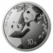 Silbermünze Panda 2023 China 10 Yuan 2023 30 Gramm Silber mit Kapsel ST / BU