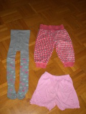Kleiderpaket 3 Teile Mädchen Gr. 74/80 Hose lang kurz Strumpfhose Paket