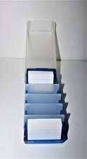 Karteikasten,Vokabelkasten,blau,Kunststoff, incl.Karteikarten,DIN A8, gebraucht