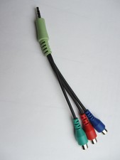 ••► Audio Video 3,5mm stereo Klinke Y-Kabel 3x Cinch Weiche Kupplung Adapterka ★