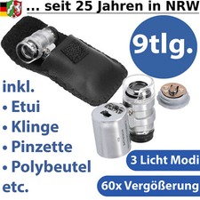 Mini Mikroskop 60x Taschenmikroskop LED UV Lampe Juwelierlupe Taschenlupe