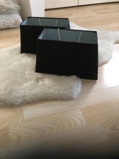 2 leinenbespannte Lampenschirme schwarz guter Zustand