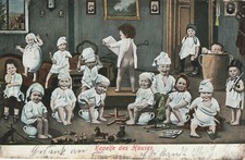 Kapelle des Hauses - Kinder auf Nachttopf 1903, interessante alte AK