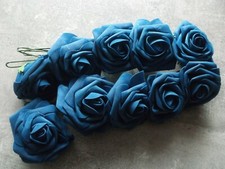 10 Foam Rosen 7 cm dunkelblau royalblau künstlich Deko Basteln Hochzeit 