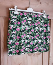 Rock Strechrock Minirock von Blind Date Casual Gr. L Blumenmuster schwarz bunt