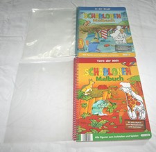 2 x SCHABLONEN-MALBUCH LingenKids Stadt / Tiere der Welt 
