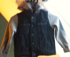 Jeans Jacke mit Kapuze Mädchen,Jungen Schwarz-Grau Gr.104-110 LC WAIKIKI