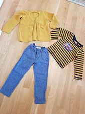 3tlg.SET 98/104 H&M/PUSBLU/TCHIBO Strickjacke+Hose/Jeans+Shirt maritim auto zar