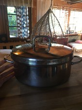 massiver kochtopf edelstahl 25cm mit deckel und henkeln suppentopf induktion