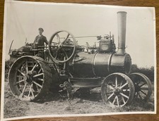 Unbekannte Dampftraktionsmaschine mit Pflugwinde, Suffolk - Originina 1950er BW Foto