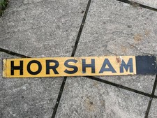 Vintage Holz Bus oder Coach Destination Board Horsham Tour von Kent