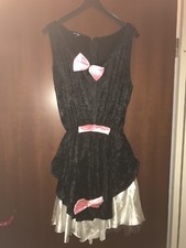 Karneval / Damen  Gr. XS schwarz-weiß-rosa Mini Kleid Hase Häschen 
