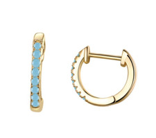 Gold vergoldete echt Silber Ohringe Damen Creolen türkis Schmuck 925 Ohr C88