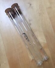 Paar 2 französische Reagenzgläser Kork TOP L 200mm 20cm W 25mm Chemie Blumen preloved
