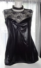 Dessous Große Größe 58 schwarz, Lack und Spitze