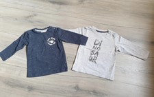 2 Pullover Shirts Gr. 74 Dunkelbau u. grau