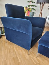 Ikea Fammarp Sessel dunkelblau Samt, FAST NEU!!