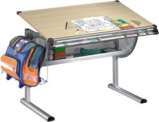 IDIMEX Mario Kinderschreibtisch mit Schultaschenhalterung - Buche