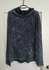 Tom Tailor Denim Herren Pullover Shirt langarm Kapuze Grau Stone Wash M wie NEU 